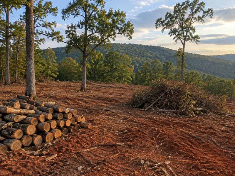 Land & Lot Clearing: another example of the tree work we handle around Kingsport